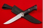 Нож Белка (кованая 95Х18, литье мельхиор, черный граб)